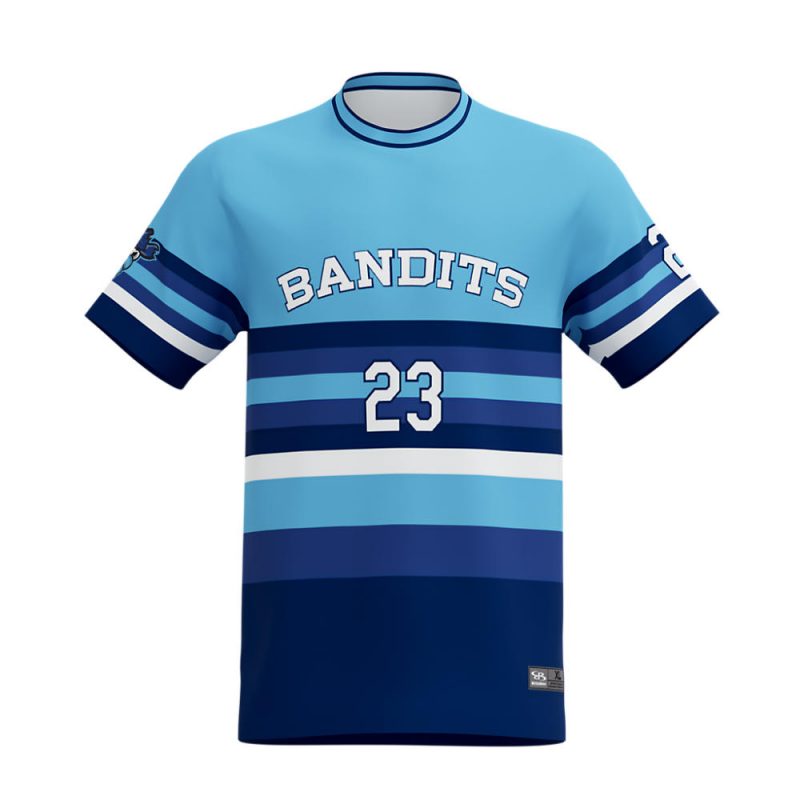 Custom Short Sleeve Baseball Jersey Blue