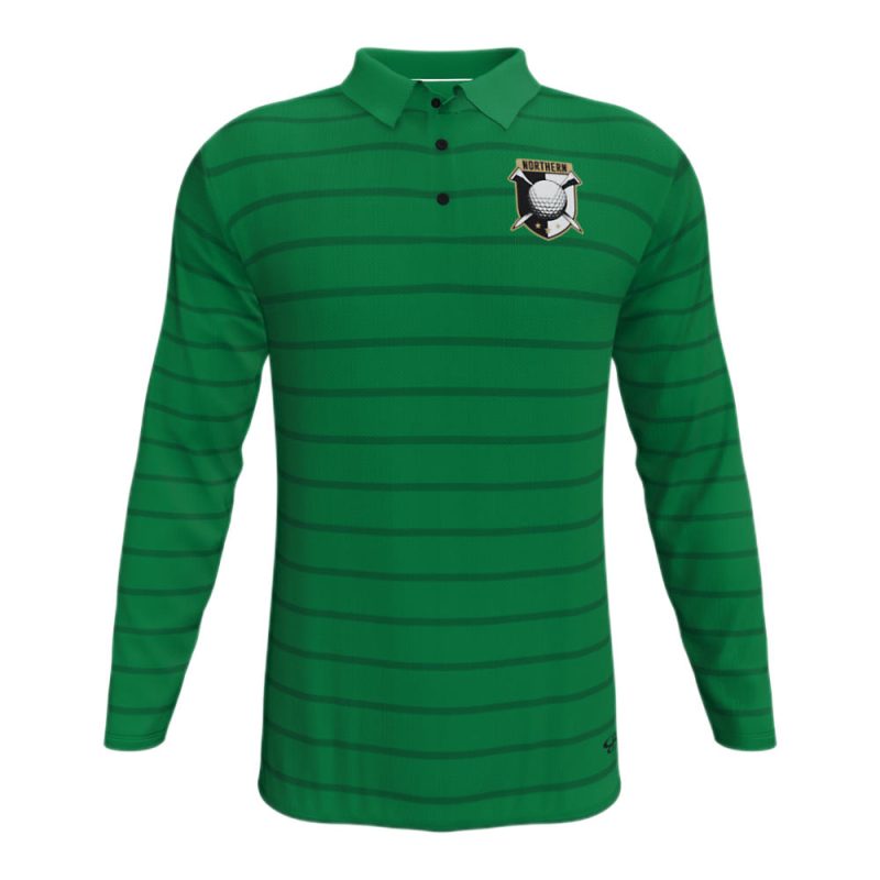 Custom Semi-Fitted Long Sleeve Golf Polo Green