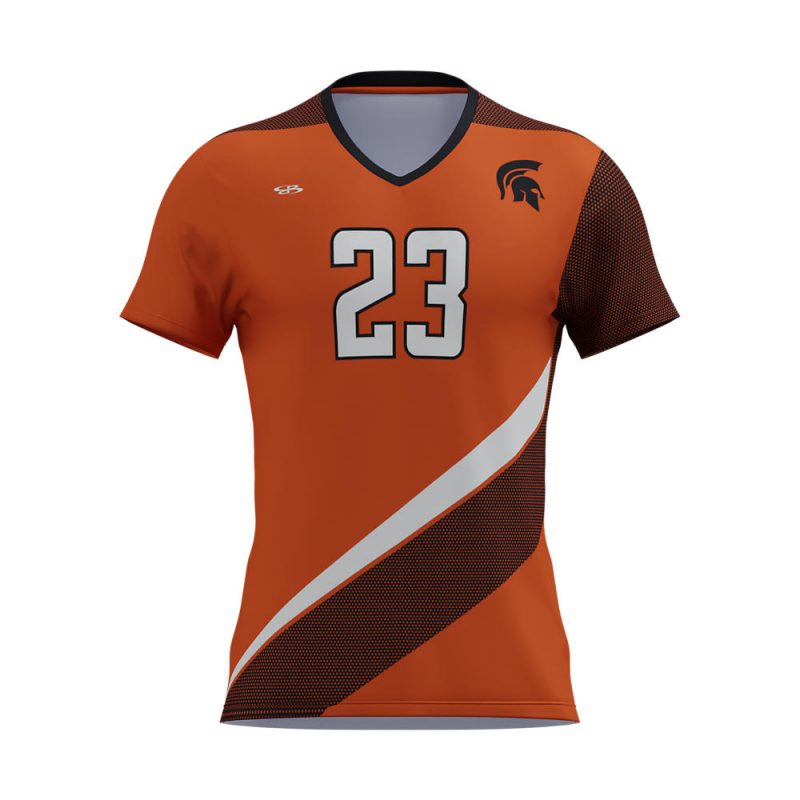 Custom Short Sleeve Volleyball Jersey Orange Red