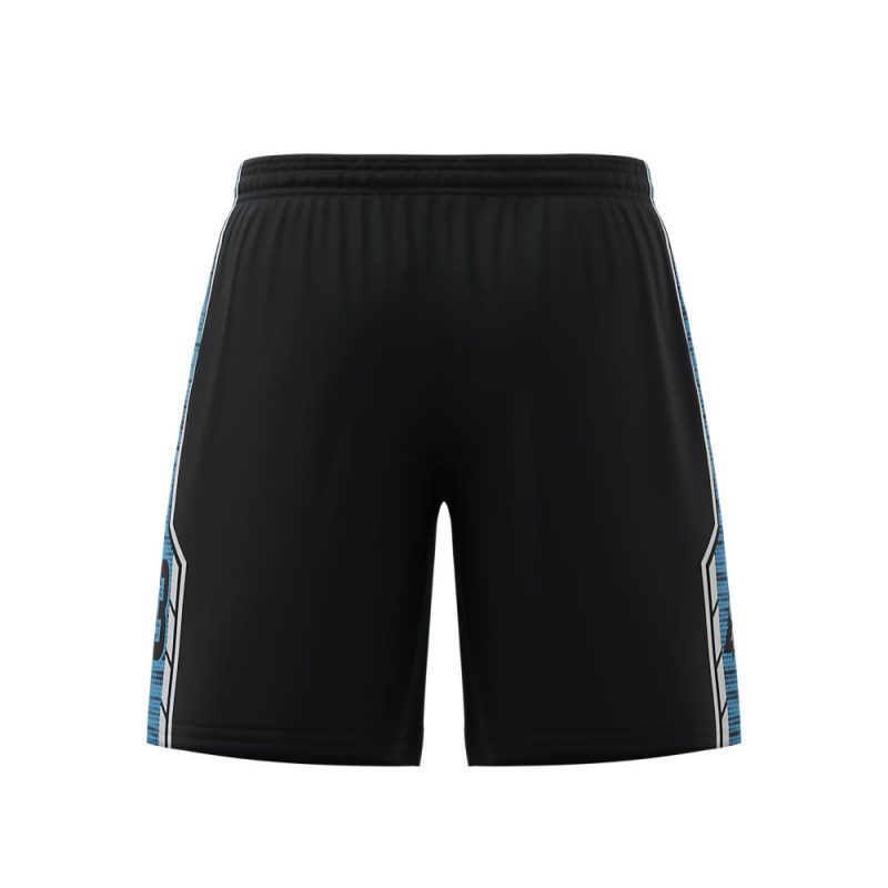 Custom Volleyball Shorts Black and Blue Texture