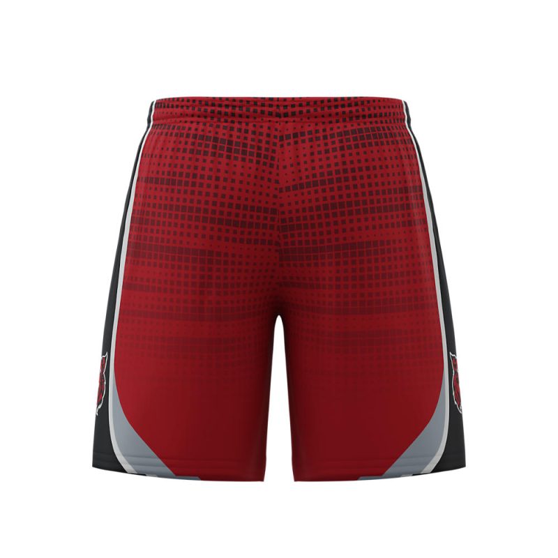 Custom Volleyball Shorts Red and Black Texture