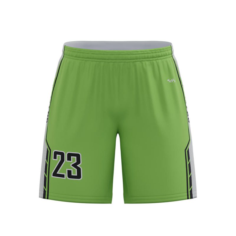 Custom Volleyball Shorts Green and White Texture