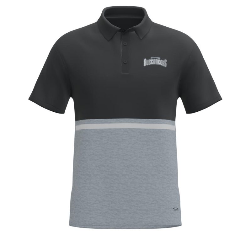 Custom Refract Semi-Fitted Polo Black and Grey