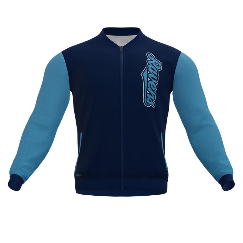 Custom Bomber Full Zip Sports Jackets Blue